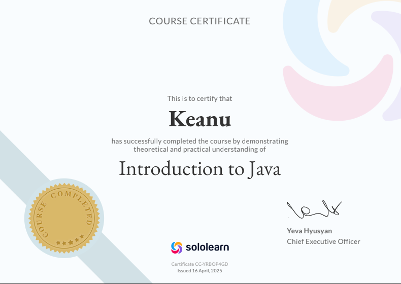 Java Certificate